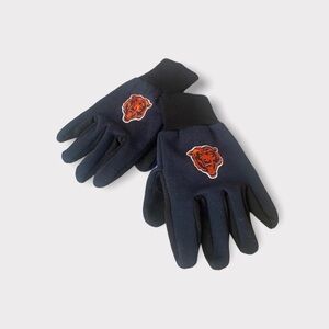Chicago Bears navy & orange Bears logo grippy knit gloves